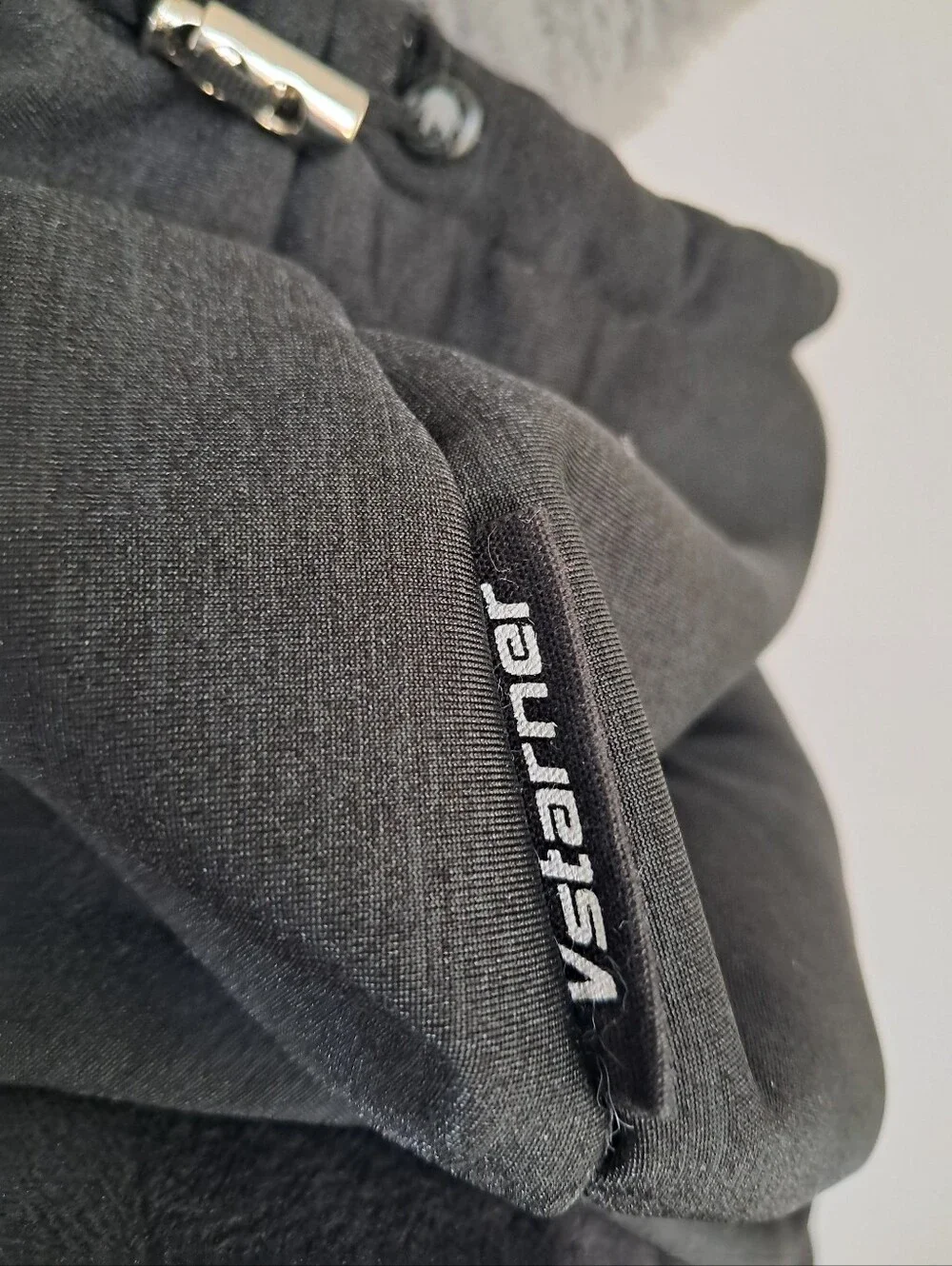 Vstarner Ski Mask With Hood Gray Faux Fur Lined Charcoal Black Drawstring Unisex